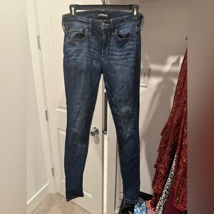 Express Dark Blue Women's Skinny Jeans